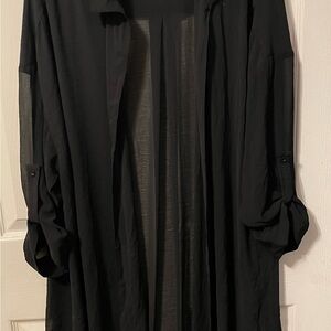 Torrid Black Sheer Long Sleeve Swim Cover